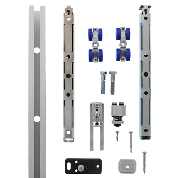 Hawa Garnitur Porta 60 HMT Pocket mit Laufschiene, 2000 mm Alu eloxiert, Komplett-Set für 1 Wandtaschentür