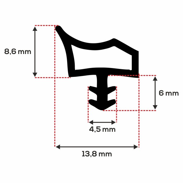 ToniTec Türdichtung Dichtprofil M 3967 grau 25 m