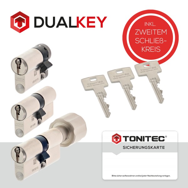 DUALKEY gleichschließend - Blitzschnelle Sicherheit bei Schlüsselverlust, ToniTec