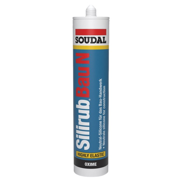 Soudal Silikon Silirub Bau N 300 ml weiß Bausilikon Fugendichtstoff Baufugen