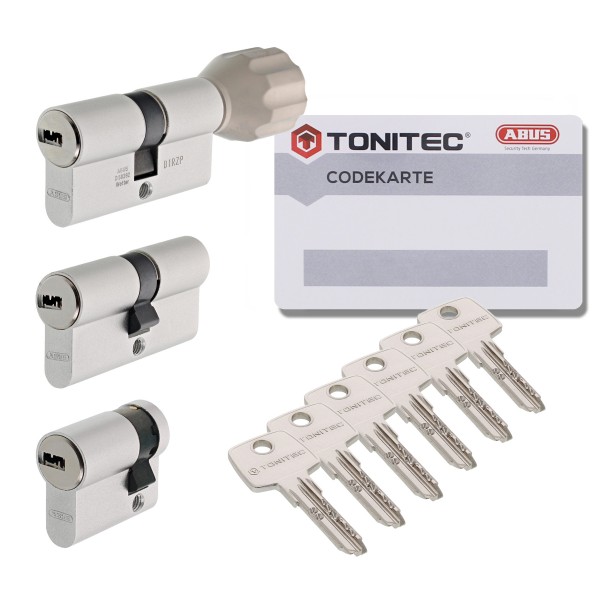 Tonitec Zylinder TEC440 by ABUS individuell gleichschließend inkl. ToniTec CodeCard und Stulpschraube