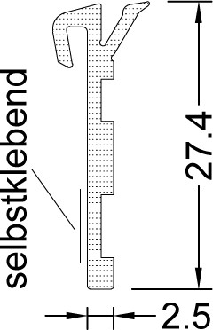 Gutmann Fensterbankdichtung UD 40-25 selbstklebend mit Klebestreifen weiss