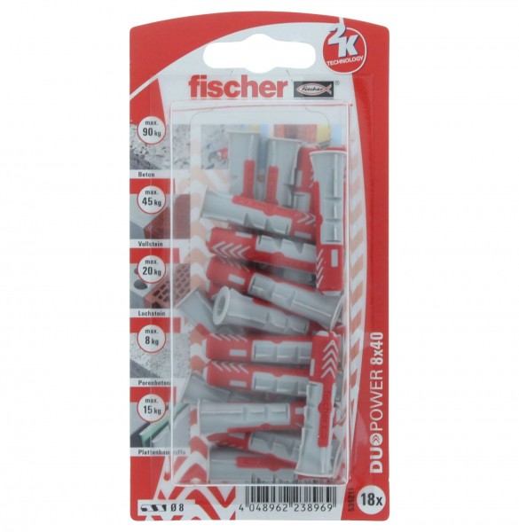 Fischer DUOPOWER Dübel 8x40 18 Stück