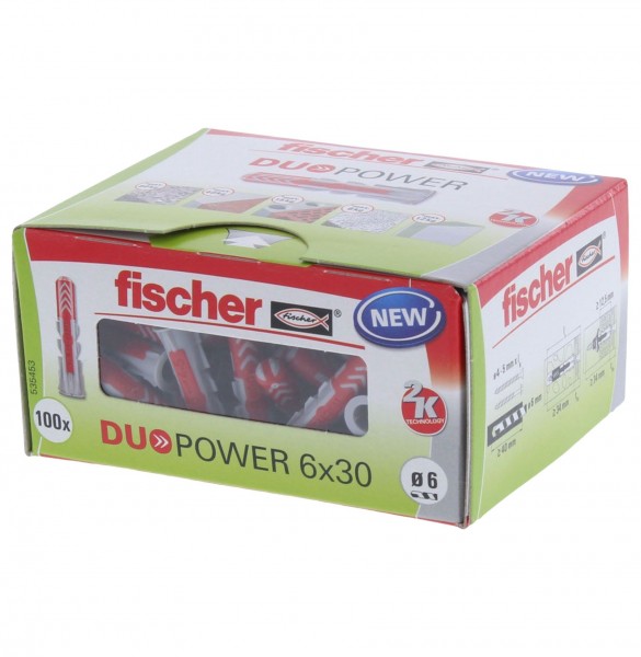 Fischer DUOPOWER Dübel 6x30 100 Stück