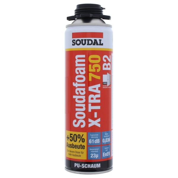 Soudal 1K-Pistolenschaum SOUDAFOAM GUN X-Tra 750 B2 500 ml